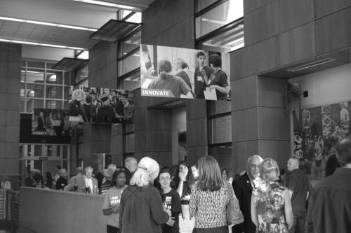 Guests Gather In The lLobby Of Heiner Hall At Whatcom’s 45 Year Anniversary Celebration On May 4