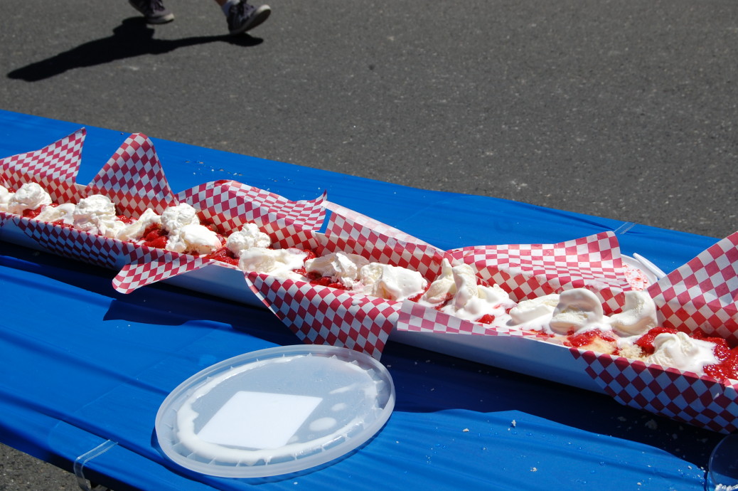 A section of the record breaking shortcake. Photo by Jenna Dennison.